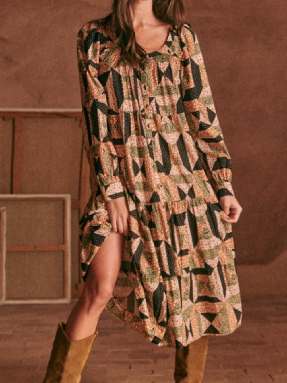SEZANE Yuliana Dress size 2/EU 34 Boho Coastal cowgirl maxi Dress